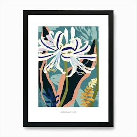 Colourful Flower Illustration Poster Agapanthus 4 Art Print