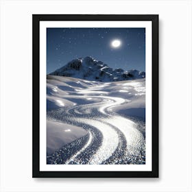 Snowy Mountain Stream Art Print