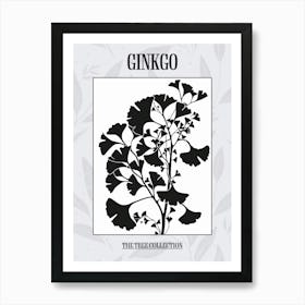 Ginkgo Tree Simple Geometric Nature Stencil 3 Poster Art Print