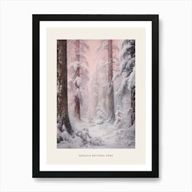 Dreamy Winter National Park Poster  Sequoia National Park United States 2 Art Print