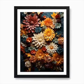 Flowers On A Wall 2 Art Print