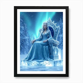 Ice Queen on Throne Art Print