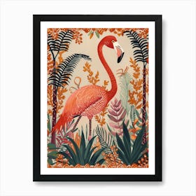 Greater Flamingo And Ginger Plants Boho Print 4 Art Print