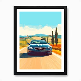 A Buick Regal In The Tuscany Italy Illustration 1 Art Print