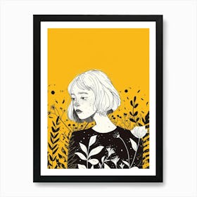 Girl With Flowers 16 Art Print