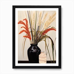 Bouquet Of Japanese Blood Grass Flowers, Autumn Fall Florals Painting 0 Art Print