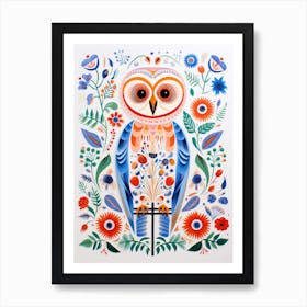Scandinavian Bird Illustration Barn Owl 1 Art Print