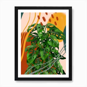 Abstrat Monstera Adansonii Art Print