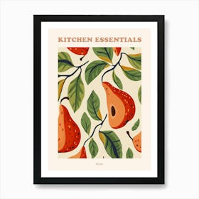 Pear Pattern Illustration Poster 3 Art Print