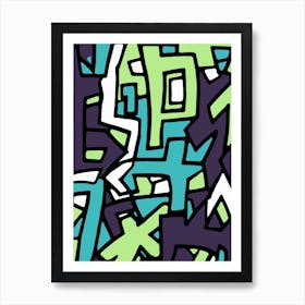 Graffiti Green Abstract Poster