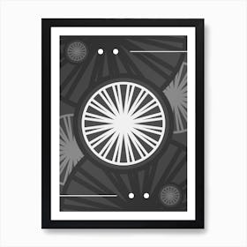 Abstract Geometric Glyph Array in White and Gray n.0024 Art Print