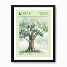 Banyan Tree Atmospheric Watercolour Painting 7 Poster Art Print