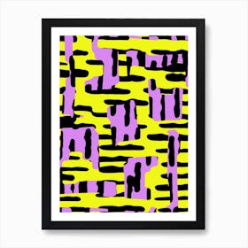 Yellow Pink And Black Art Print