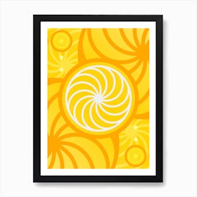Geometric Glyph Abstract in Happy Yellow and Orange n.0025 Art Print