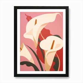 Calla Lilies Flower Big Bold Illustration 2 Art Print