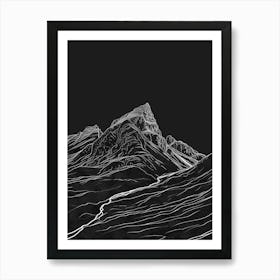 Beinn Bheoil Line Drawing 2 Art Print