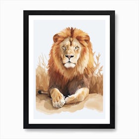 African Lion Resting In The Sun Clipart 1 Affiche