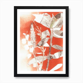 Red botanical plants Art Print