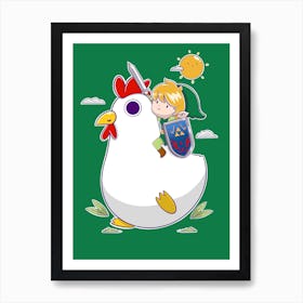 Chicken Warrior 1 Art Print