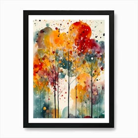 Watercolor Trees Art Print