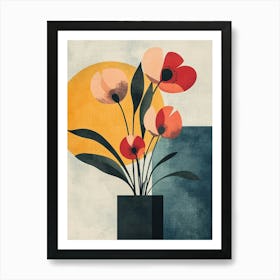 Flowers In A Vase Canvas Print 4 Art Print