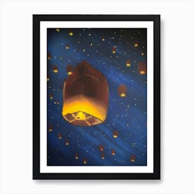 Lanterns in the night Art Print