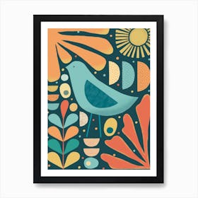 Mid Century Modern Bird In The Sun Art Print