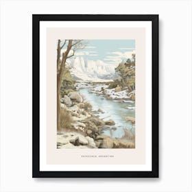 Vintage Winter Poster Patagonia Argentina 1 Art Print