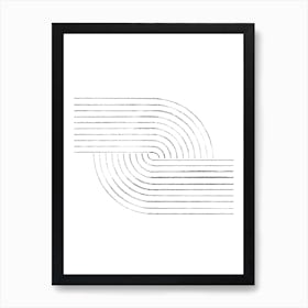 Curved Lines, Minimalist line art Art Print