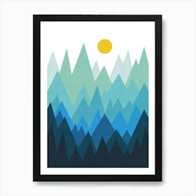 Watercolor mountains Art Print