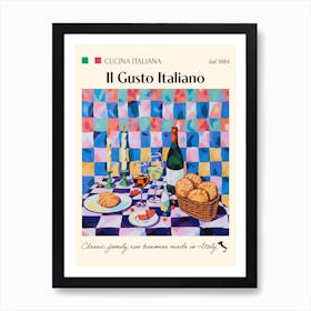 Il Gusto Italiano Trattoria Italian Poster Food Kitchen Art Print