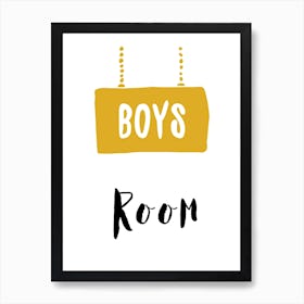 Boys Room Mustard and Black Art Print