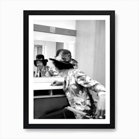 Jimi Hendrix Checking His Reflection On The Date Of His New Release With Curtis Knight Art Print