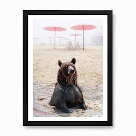 Bears On The Beach Art Print