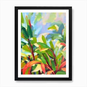 Rubber Plant Impressionist Painting Art Print