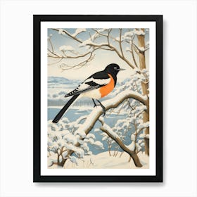 Winter Bird Painting Magpie 6 Art Print