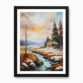 Cabin In The Woods Art Print