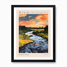 Wild Swimming At River Stou Dorset 5 Poster Art Print