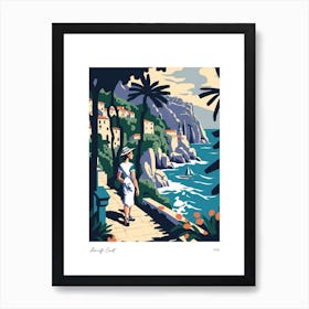 Amalfi Coast Matisse Style, Italy 7 Watercolour Travel Poster Art Print