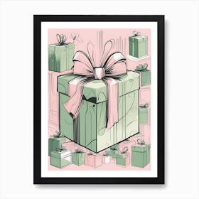 Gift Boxes With Bows Art Print