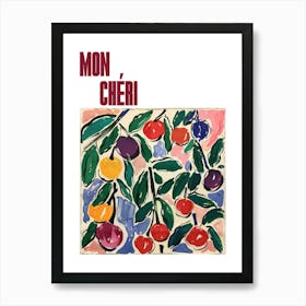 Mon Cheri Poster Cherry Painting Matisse Style 2 Art Print