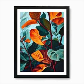 Orange Leaves Art Print