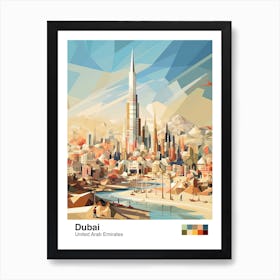 Dubai, United Arab Emirates, Geometric Illustration 1 Poster Art Print