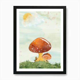 Watercolor Mushroom Illustration Art Print