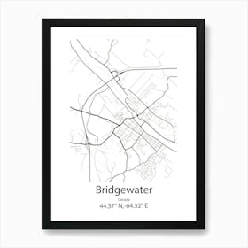 Bridgewater,Canada Minimalist Map Art Print