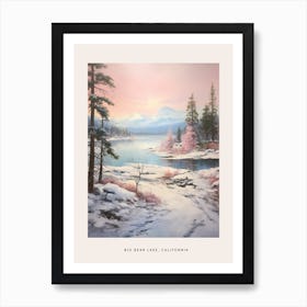 Dreamy Winter Painting Poster Big Bear Lake California Art Print