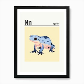 Animals Alphabet Newt 4 Art Print