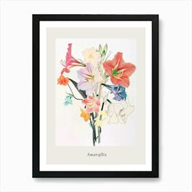 Amaryllis 3 Collage Flower Bouquet Poster Art Print