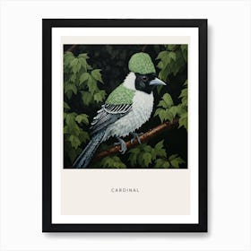 Ohara Koson Inspired Bird Painting Cardinal 2 Poster Art Print