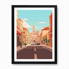 Nice, France, Flat Illustration 2 Art Print